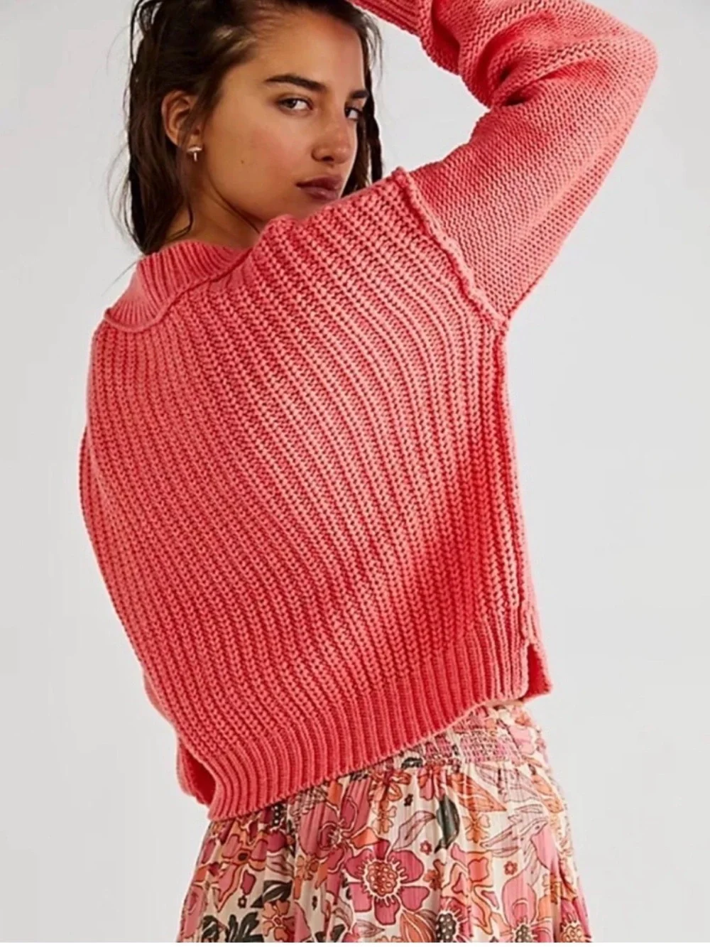 Free People Bell Song Pullover Sweater Cropped